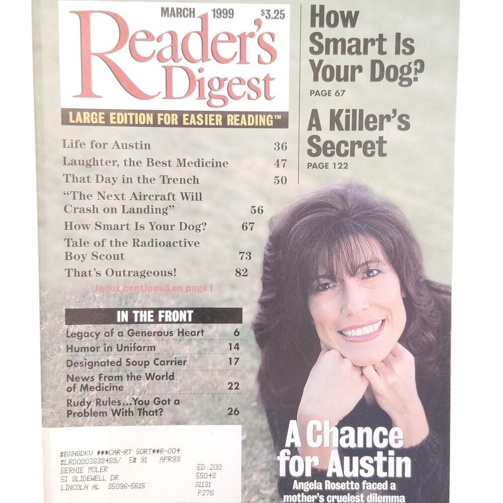 Reader's Digest March 1999 Large Print Edition, Next Aircraft Crash Landing.